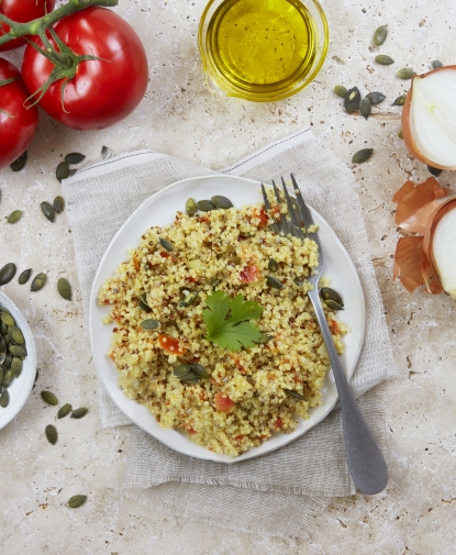 Ensalada de Quinoa con tomates y semillas de calabaza BIO con tomates y semillas de calabaza BIO